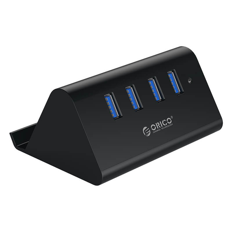 Orico Black SHC-U3 4 Port USB3 HUB With Phone & Tablet Stand