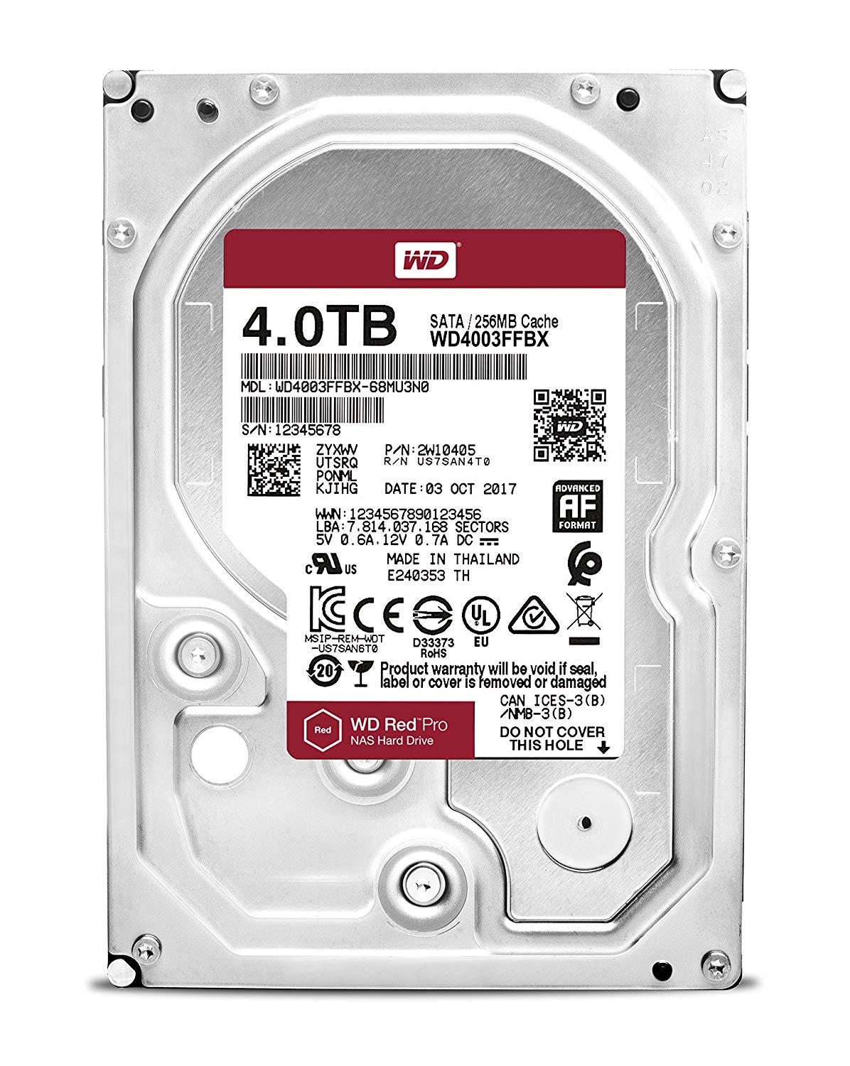 Western Digital 4TB Red Pro 7200RPM 3.5IN SATA Hard Drive (WD4003FFBX)