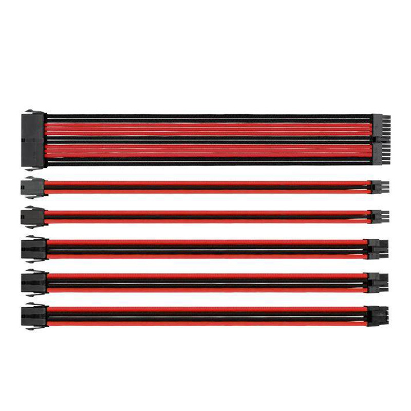 Thermaltake TTMod Sleeved Extension Cable Kit - Red and Black (AC-033-CN1NAN-A1)