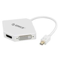 Orico HDV3S Mini Display Port to VGA DVI and HDMI Adapter - White