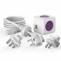 Allocacoc PowerCube ReWireable 2 USB 2 Outlets with 3 Plugs and AU IEC Cable Purple