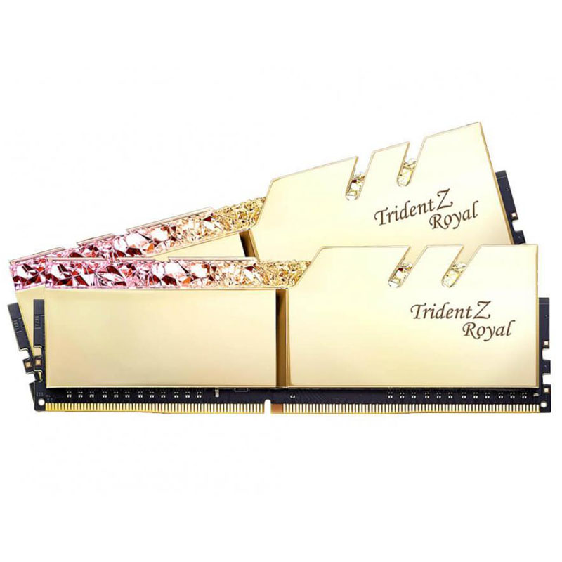 G.Skill 32GB (2x16GB) F4-3600C19D-32GTRG Trident Z Royal 3600MHz CL19 DDR4 RAM - Gold