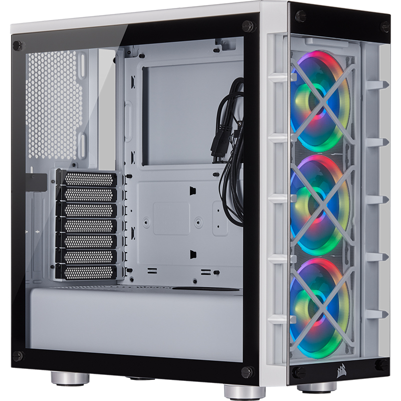 Corsair iCUE 465X RGB White (LL120 RGB Fan) Mid-Tower ATX Case (CC-9011189-WW)