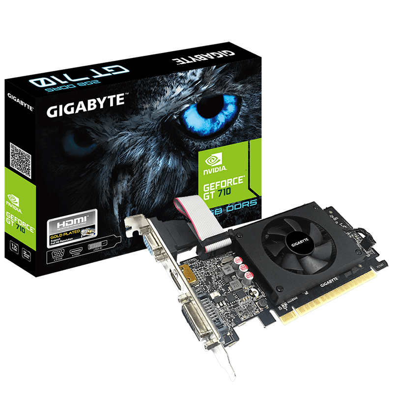 Gigabyte Geforce GT 710 Low Profile 2GB GDDR5 HDMI DVI D-Sub Video Card (N710D5-2GIL)