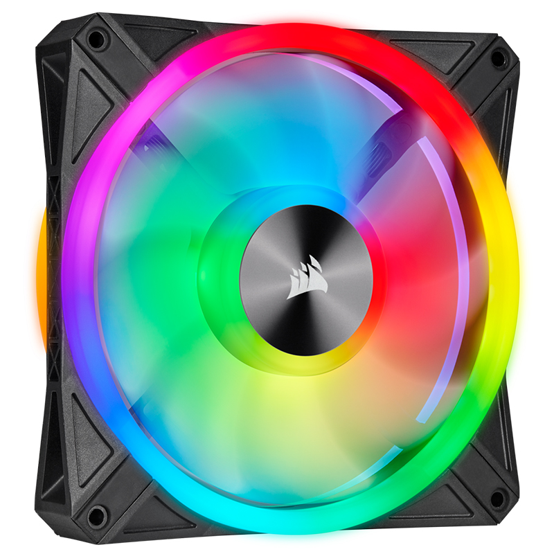 Corsair iCUE QL140 RGB 140mm Fan Black - 2 Pack with Lighting Node Core (CO-9050100-WW(QL140-RGB-2))