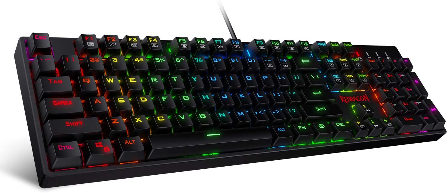 Redragon K582 SURARA RGB LED Backlit Mechanical Gaming Keyboard, Red Switch