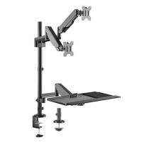 Brateck Gas Spring Sit Stand Workstation with Dual Monitor Mount (DWS20-C02)