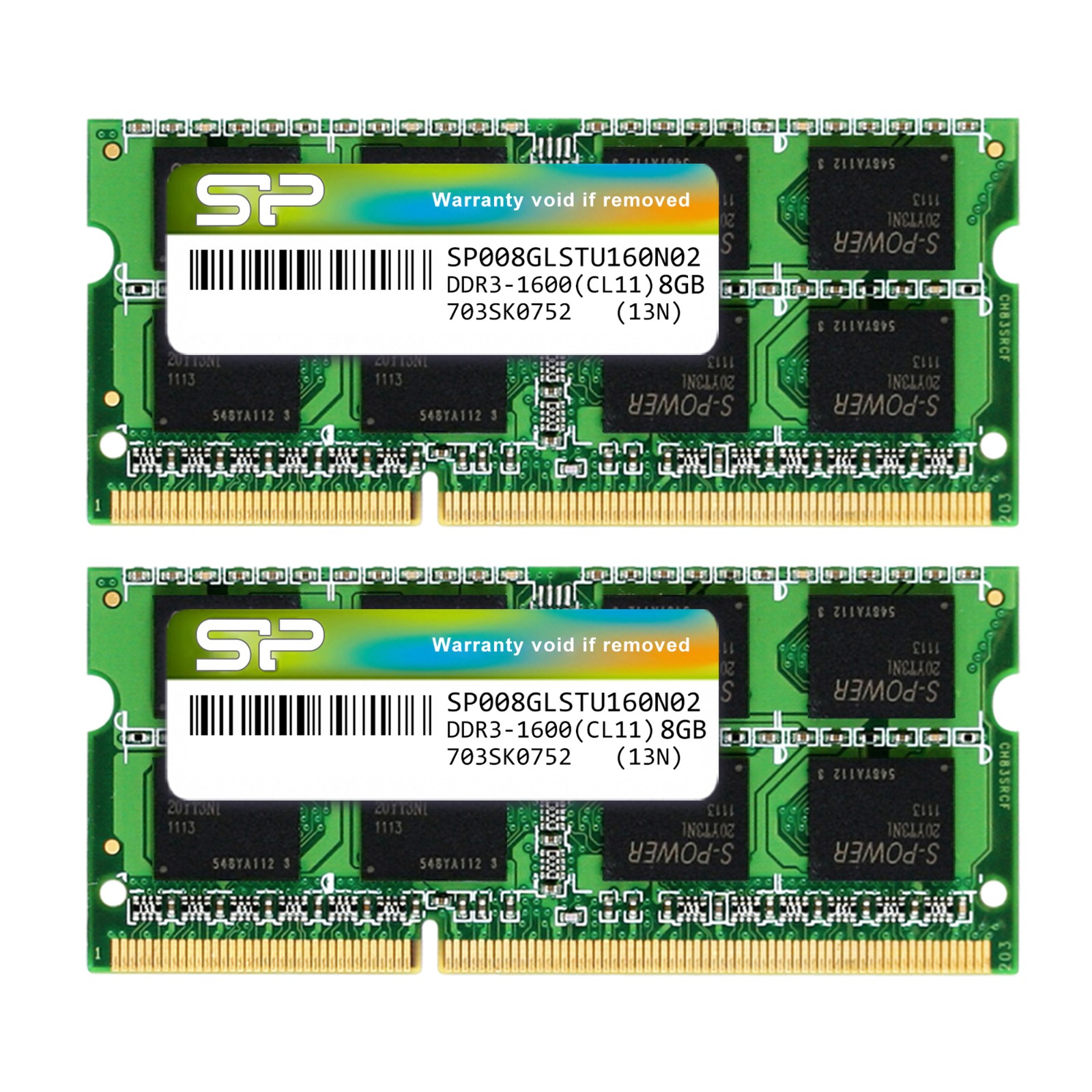 Silicon Power 16GB (2x8G) SP016GLSTU160N22 DDR3L 1600MHz PC3-12800 1.35V CL11 SODIMM RAM