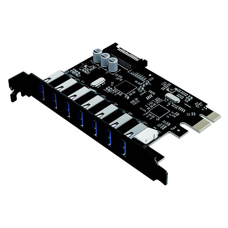 Cruxtec 7 Port USB 3.0 PCIe Expansion Card