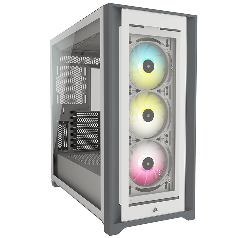 Corsair 5000X RGB TG Mid Tower E-ATX Case - White (CC-9011213-WW)