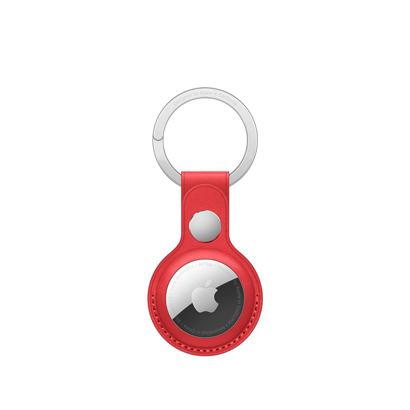 Apple AirTag Leather Key Ring - RED