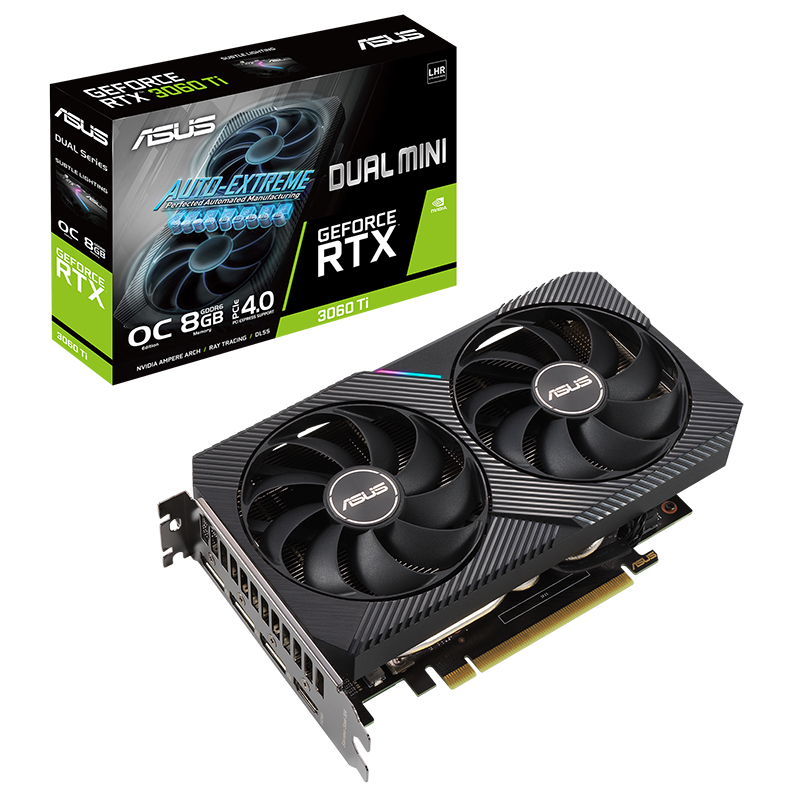 Asus GeForce RTX 3060 Ti Dual Mini V2 OC 8G LHR Graphics Card (DUAL-RTX3060TI-O8G-MINI-V2)