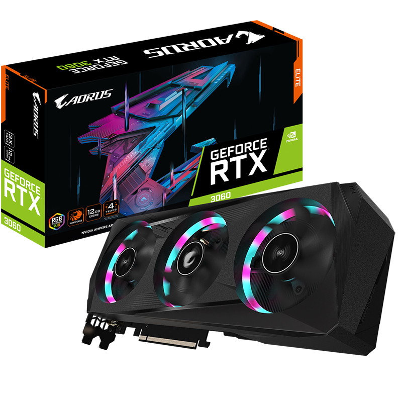 Gigabyte GeForce RTX 3060 Aorus Elite V2 12G LHR Graphics Card (N3060AORUS E-12GD 2.0)