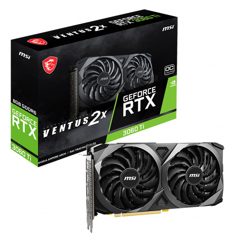 MSI GeForce RTX 3060 Ti Ventus 2X OCV1 8G LHR Graphics Card (MSI GeForce RTX 3060Ti VENTUS 2X 8G OCV1 LHR)