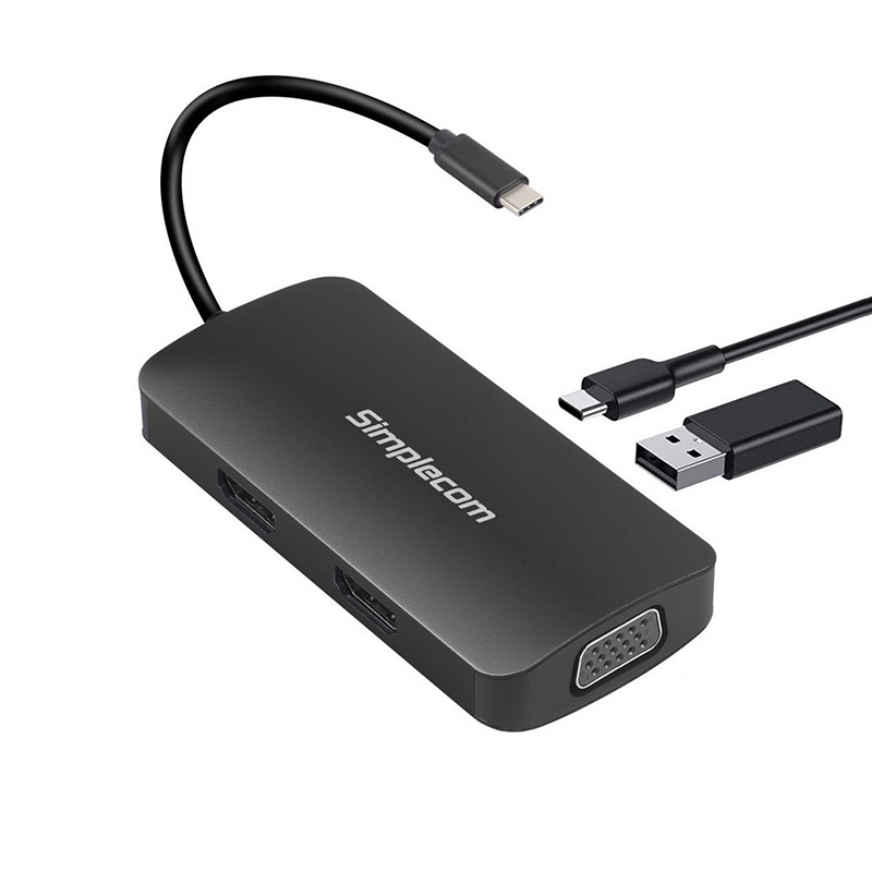 Simplecom USB Type C 5 in 1 MST Hub with VGA and Dual HDMI Multiport Adapter - OPENED BOX 73280 (DA450-73280)