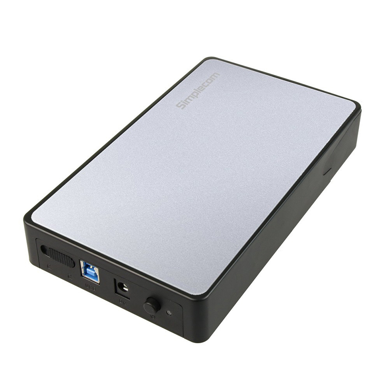 Simplecom Tool Free 3.5in USB 3.0 Hard Drive Enclosure - Silver (SE325-SILVER)