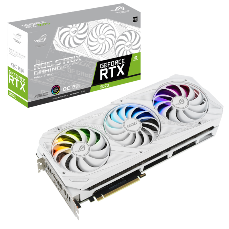 Asus ROG Strix GeForce RTX 3070 White V2 8G OC LHR Graphics Card (ROG-STRIX-RTX3070-O8G-WHITE-V2)