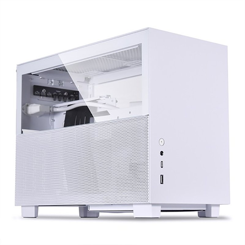 Lian Li PC-Q58W3 Mesh Tempered Glass Mini-ITX Case with PCIe 3.0 Riser Cable - White