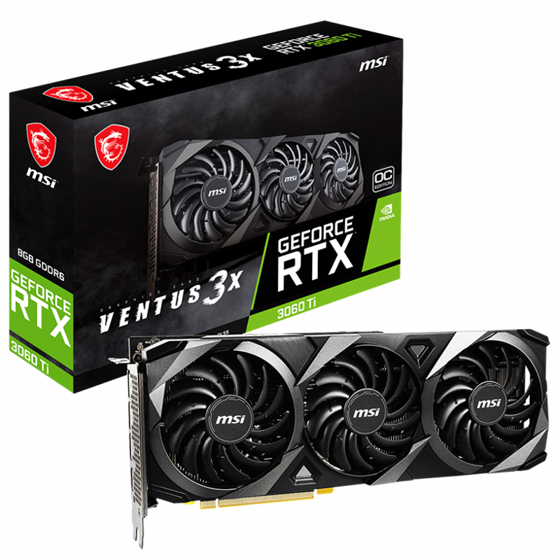 MSI GeForce RTX 3060 Ti Ventus 3X OC 8G LHR Graphics Card (MSI GeForce RTX 3060Ti VENTUS 3X 8G OC LHR)
