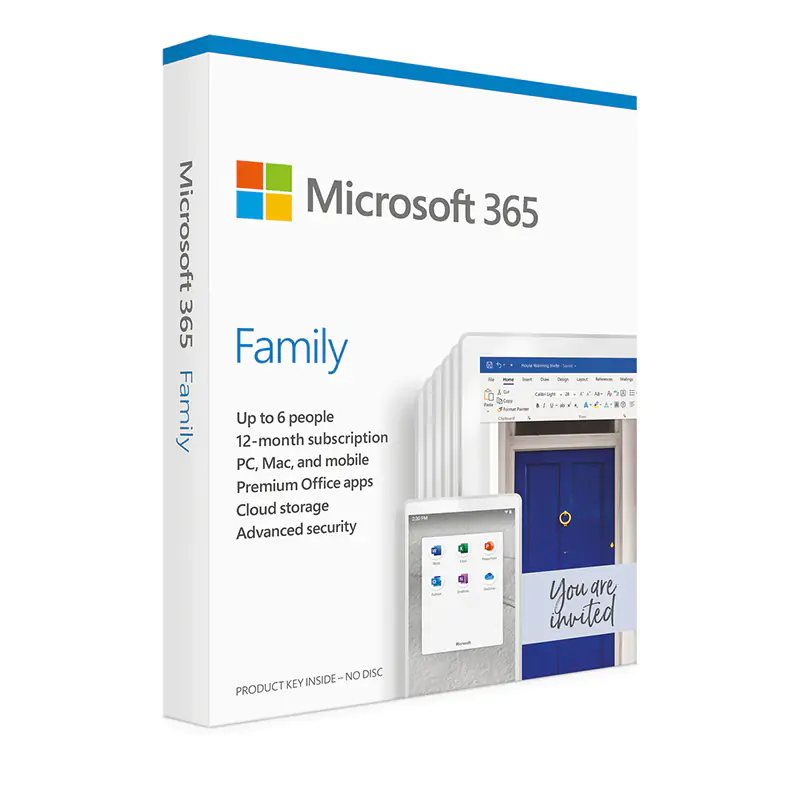 Microsoft Office 365 Family Retail - 1 Year Subscription (6GQ-01554)