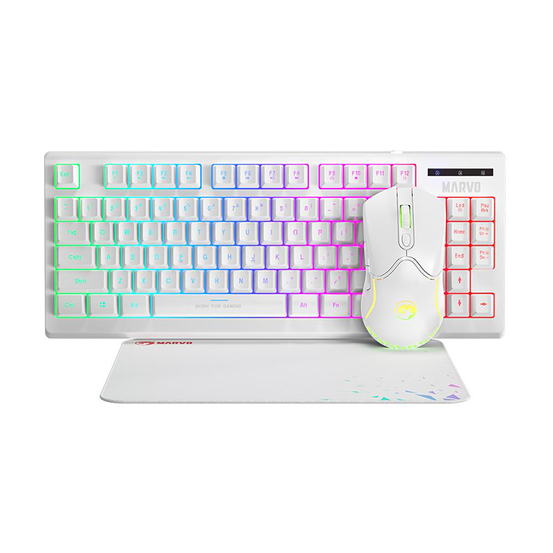 Marvo CM310WH 3in1 Gaming Keyboard, Mouse and Mouse Pad Combo - White