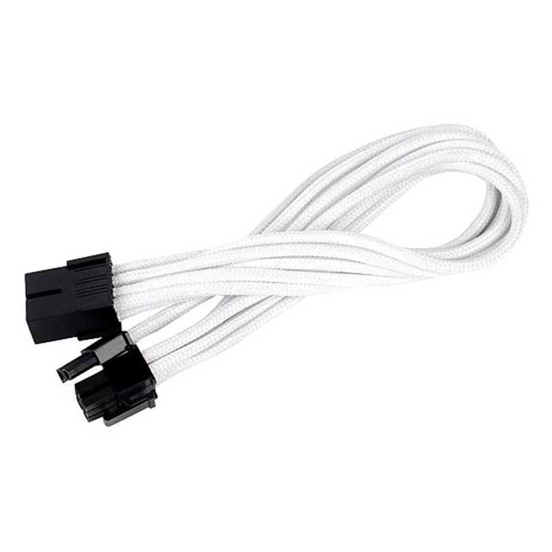 SilverStone 6+2 Pin PCIe Sleeve Extension Cable - White (SST-PP07E-PCI8W-V2)