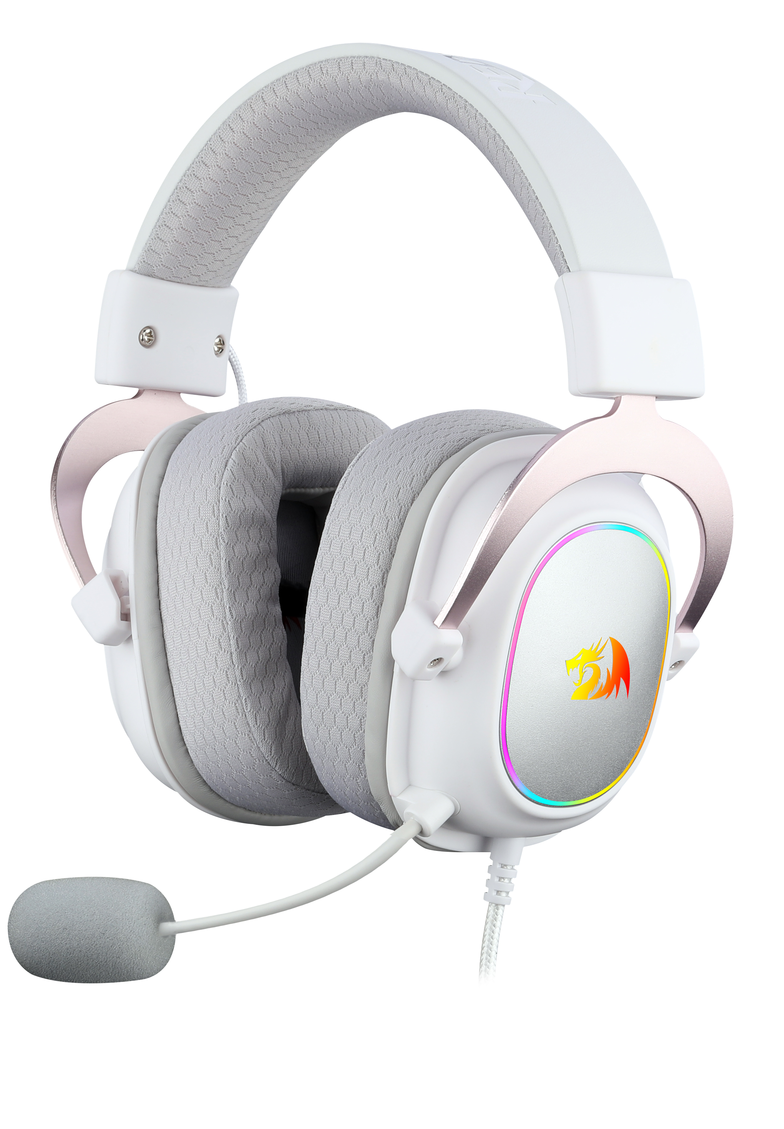 Redragon H510 Zeus-X RGB White Wired Gaming Headset - 7.1 Surround Sound - 53MM Audio Drivers in Memory Foam Ear Pads