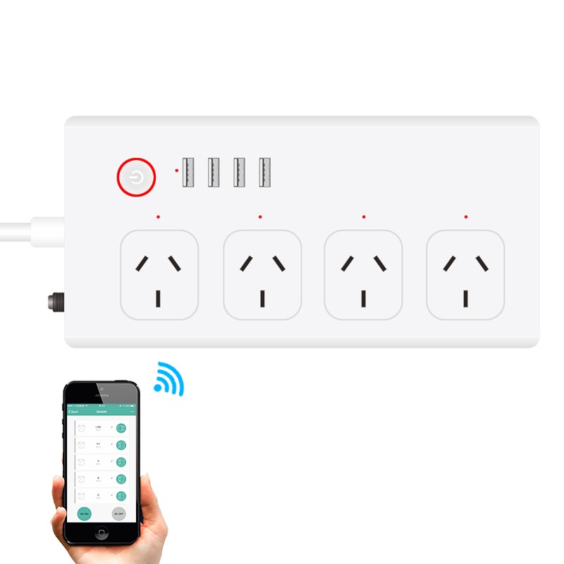 XENON WIFI Power Strip Smart Plug Compatible with Alexa Google Home Voice and Remote Control 1.5M Cord with 4 USB Ports 4 AC Outlets Timer Schedule