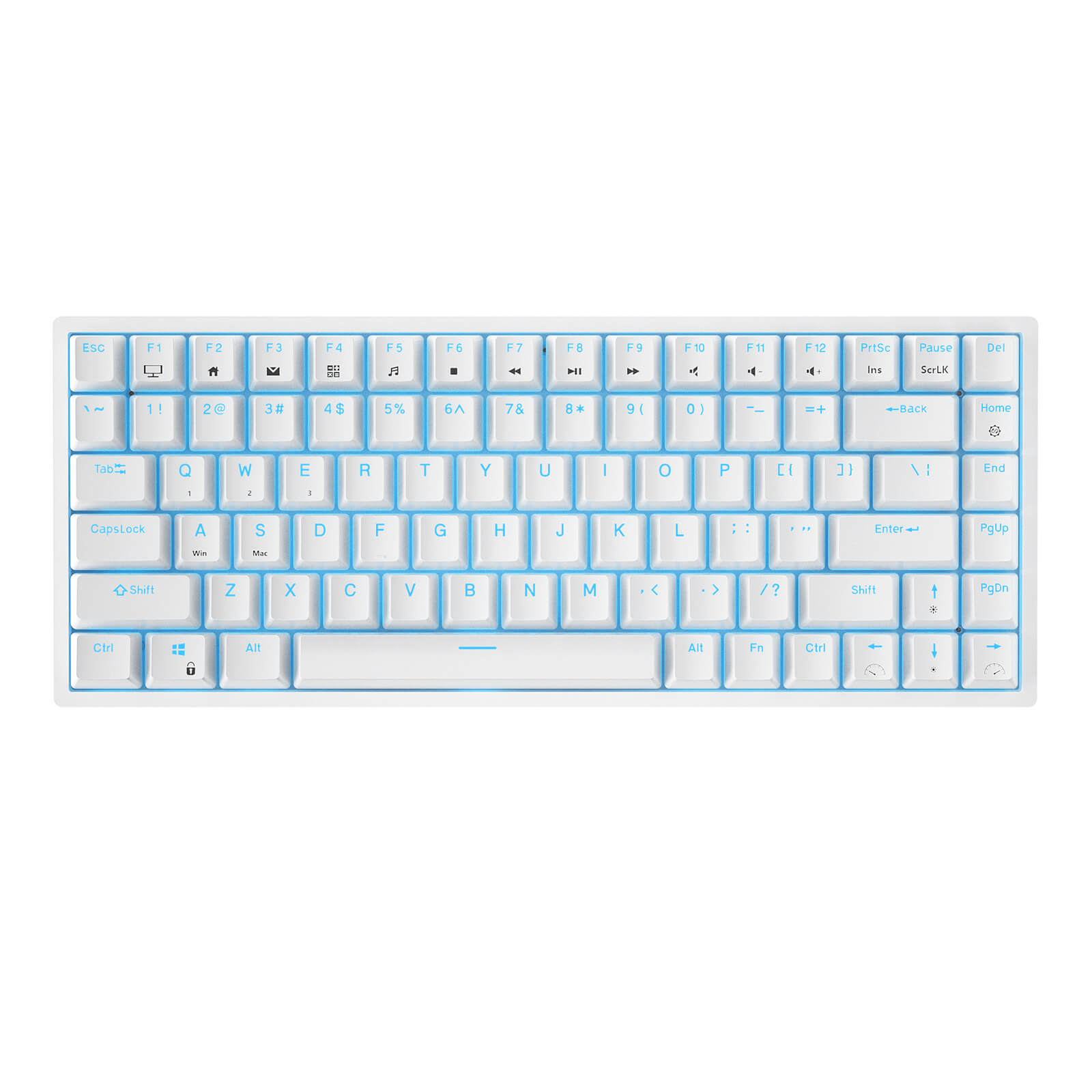 RK ROYAL KLUDGE RK84 Blue Backlit 75% Triple Mode BT5.0/2.4G/USB-C Hot Swappable Mechanical Keyboard - Brown Switch