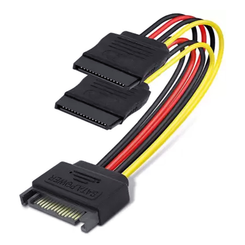 15-Pin SATA Male to 2x15-Pin Female SATA Y-Splitter Extension Cable (CB-SATA SP)