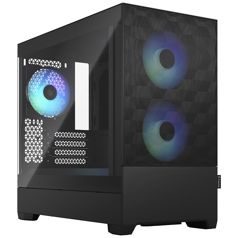 Fractal Design Pop Mini Air RGB Tempered Glass Clear Micro-ATX Case - Black (FD-C-POR1M-06)