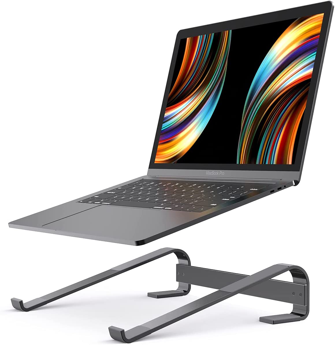 FRUITFUL Portable Laptop Stand Holder Aluminium Laptop Mount Ergonomic Computer Stand Compatible with Macbook Notebook Tablet 10-17"- Grey