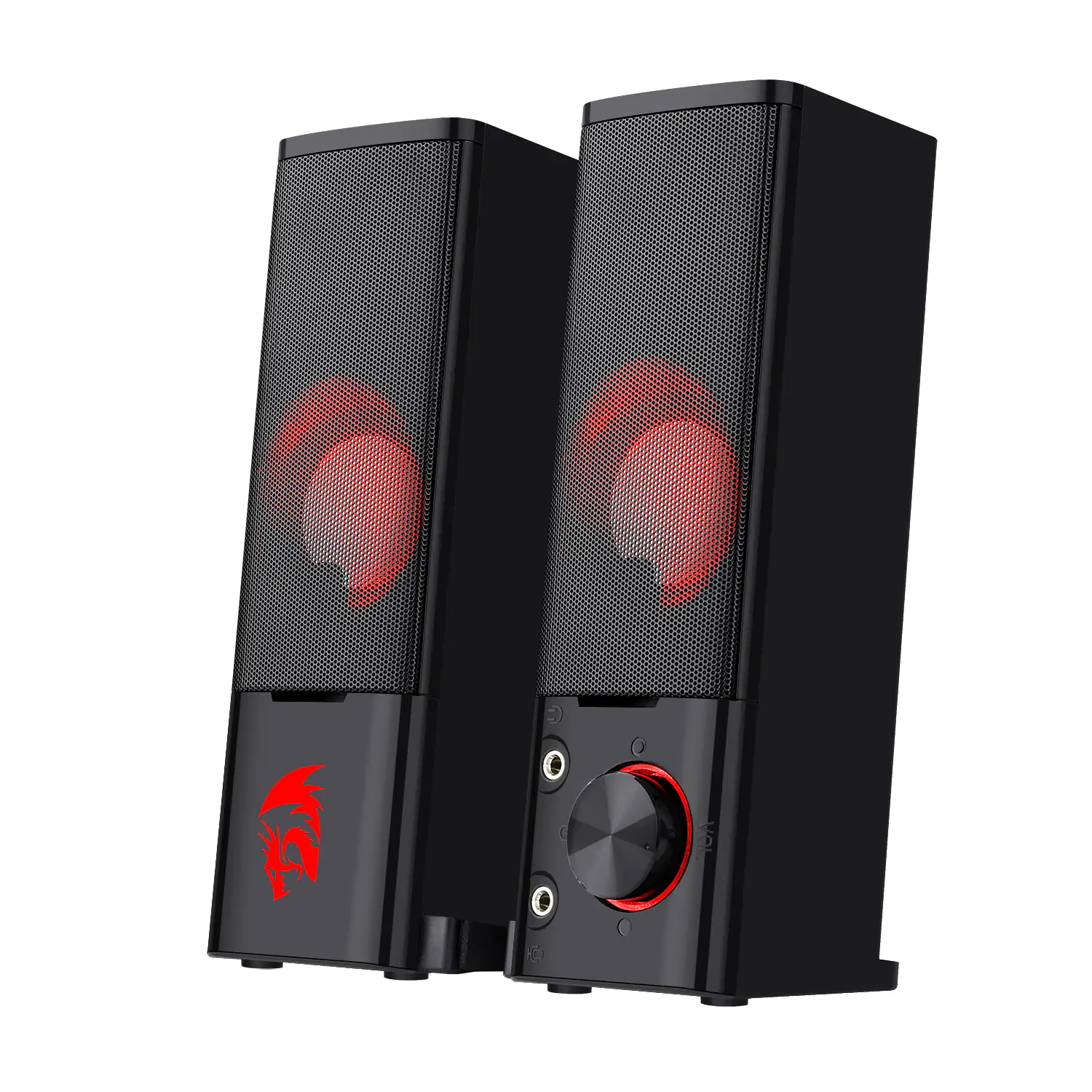 Redragon GS550 Orpheus PC Gaming Speakers, 2.0 Channel Stereo Desktop Computer Sound Bar with Compact Maneuverable Size, Headphone Jack, Quality Bass 