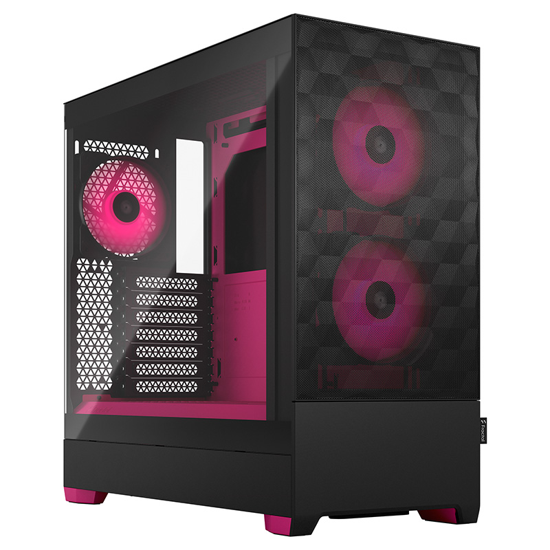 Fractal Design Pop Air RGB Tempered Glass Clear Tint Mid Tower ATX Case - Magenta Core (FD-C-POR1A-03)