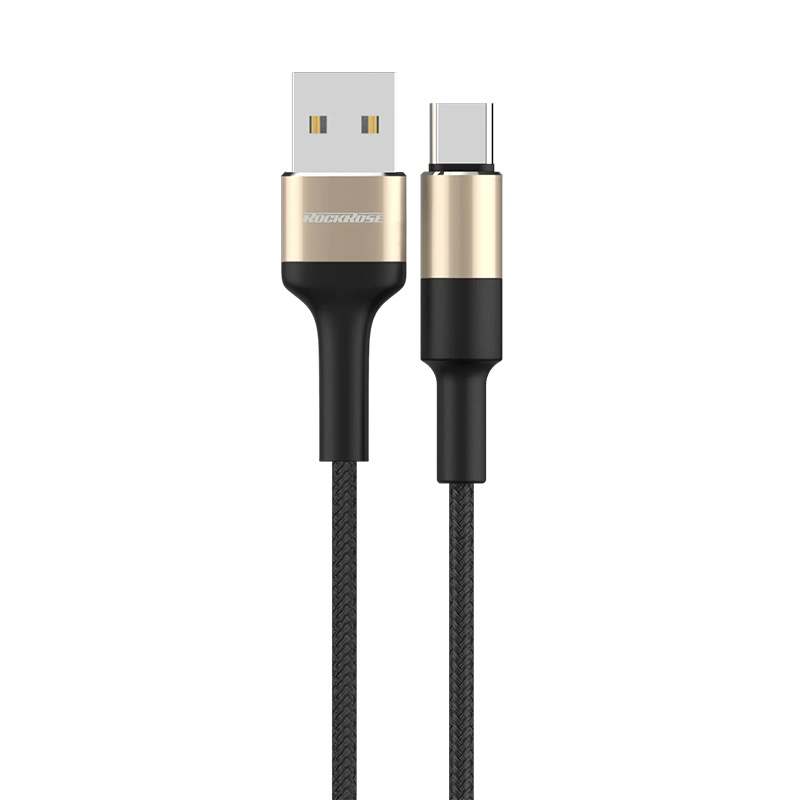 RockRose Acacia AC 1m 2.4A Nylon Braided USB-C Charge & Sync Cable