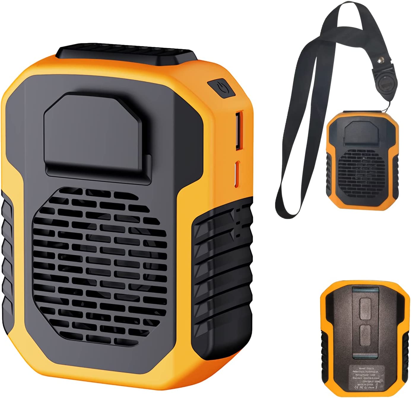 3 in 1 Portable Waist Clip Fan 6000mAh Neck Fan 18h Long Working USB Personal Belt Fan 3 Speed Handfree Cooling Fan for Outdoor Working Hiking Camping