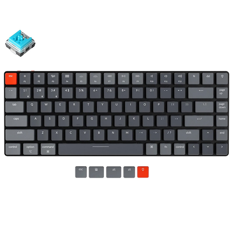 Keychron K3v2 RGB Wireless Wired Ultra Slim Hot-Swappable Optical Mechanical Keyboard - Blue Switch (KBKCK3E2BLUE)
