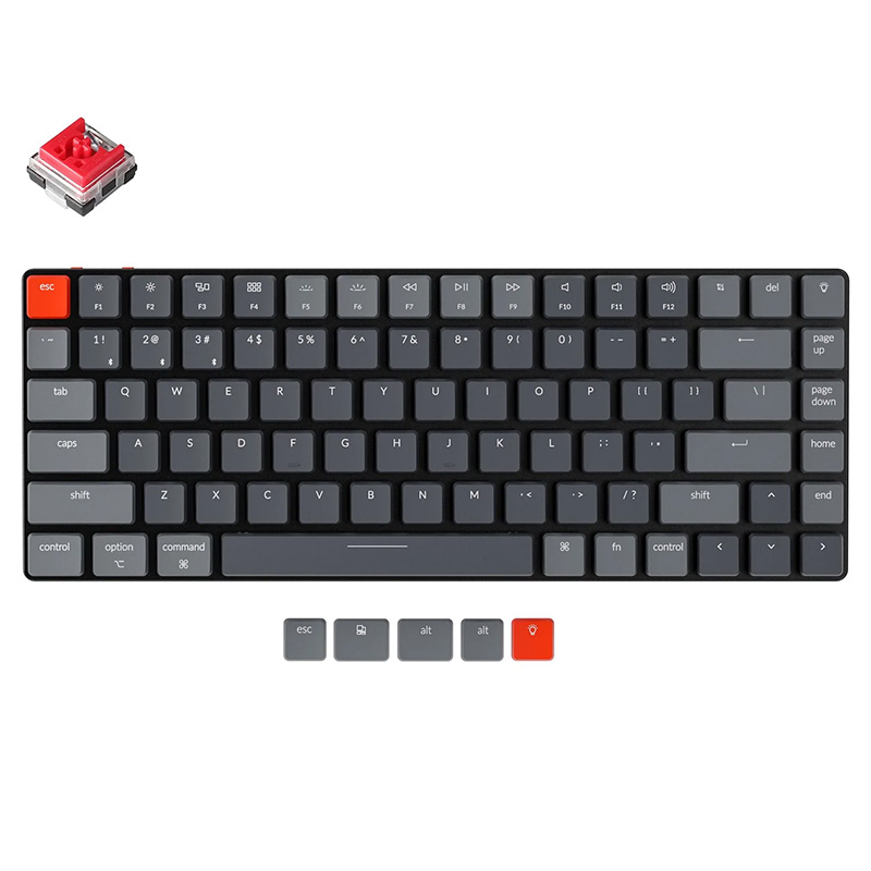 Keychron K3v2 RGB Wireless Wired Ultra Slim Hot-Swappable Optical Mechanical Keyboard - Red Switch (KBKCK3E1RED)