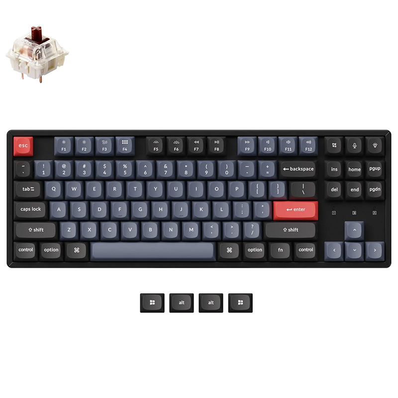 Keychron K8 Pro QMK/VIA RGB Aluminum Frame Wireless TKL Mechanical Keyboard - Brown Switch (KBKCK8PJ3BROWN)