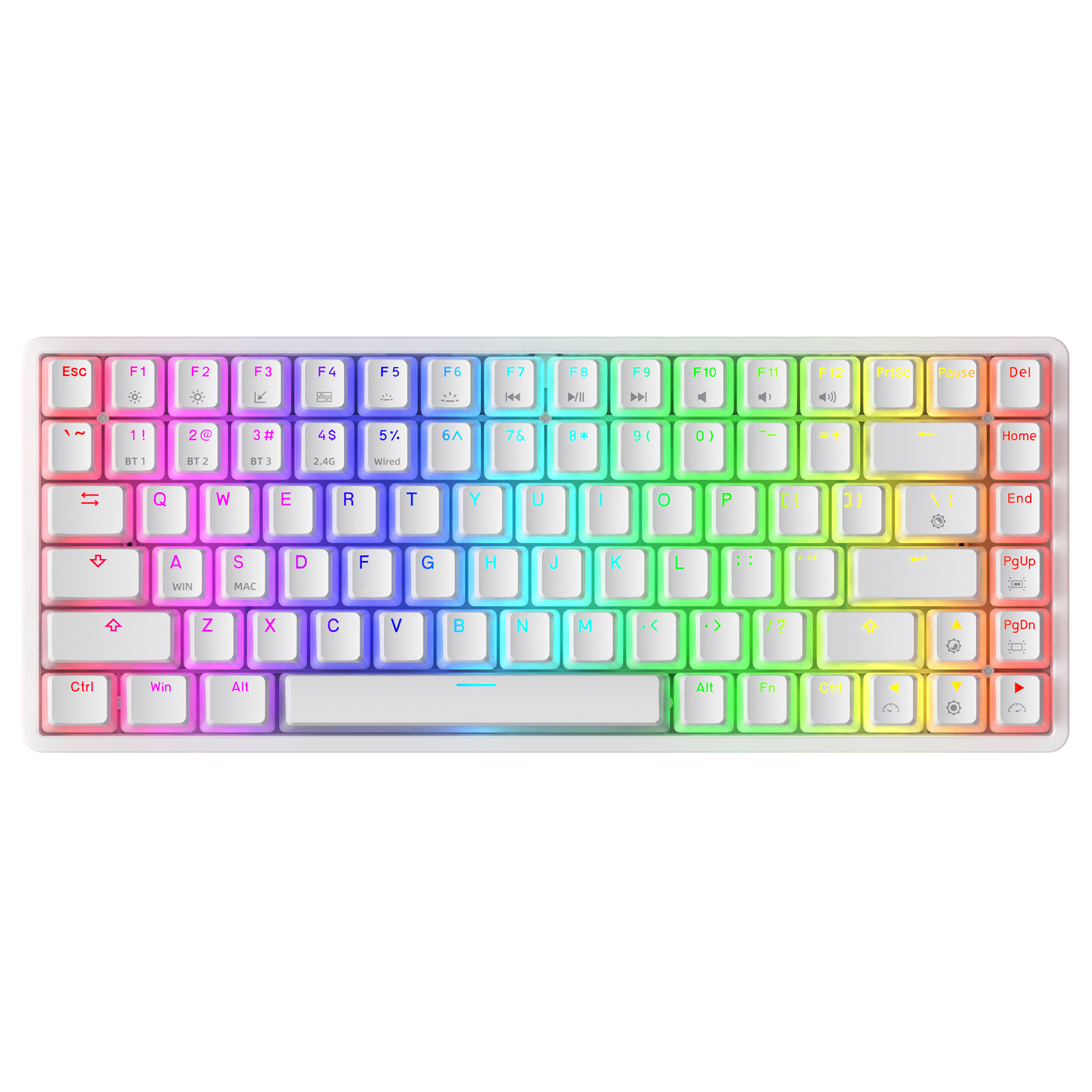 LTC Neon75 Wireless 75% Triple Mode BT5.0/2.4G/USB-C Hot Swappable Mechanical Keyboard, 84 Keys Bluetooth RGB Compact Gaming Keyboard, Red Switch