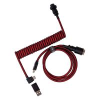 Keychron Premium Coiled Aviator Cable Red - Angled (CABKCCAB-4)