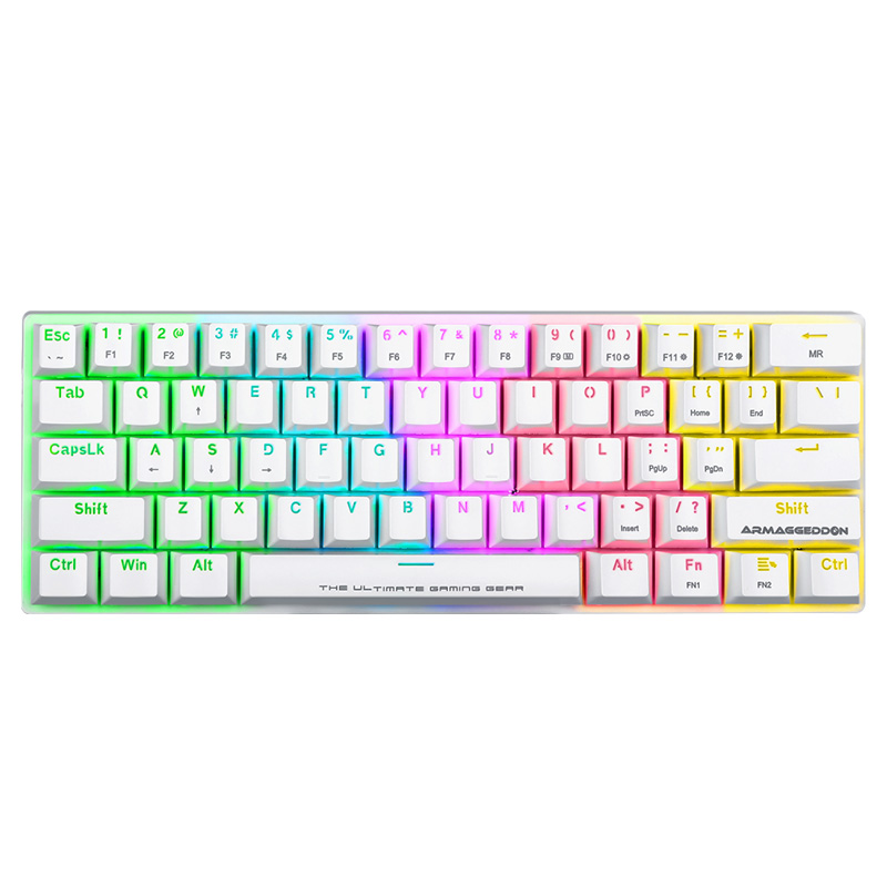 Armaggeddon MKA-61C Psychfalconet 61 Key Mechanical Gaming Keyboard - White