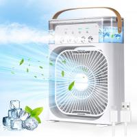 4-in-1 Misting Desk Fan Portable Air Conditioner Fan 5 Mist Holes 3 Speeds USB Table Fan 7 Colors LED Night Lights Cooling Fan for Home Office