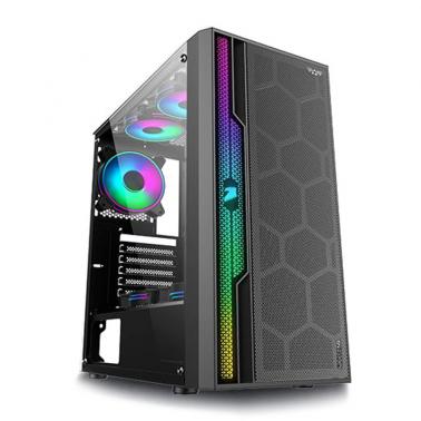 Armaggeddon Nimitz N9 RGB Strip Tempered Glass ATX Tower Case - Black ...