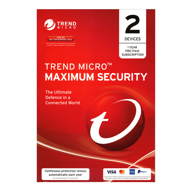 Trend Micro Maximum Security 2 Devices 1 Year OEM