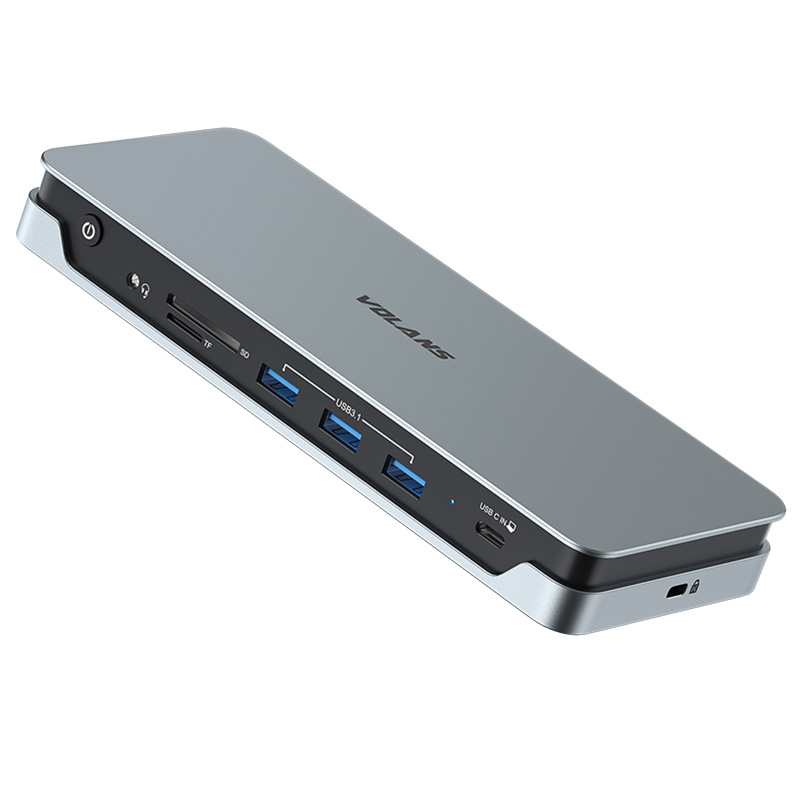 Volans 14-in-1 Aluminum Quadruple 4K Display Multifunctional USB-C Docking Station (VL-UCDLMD)