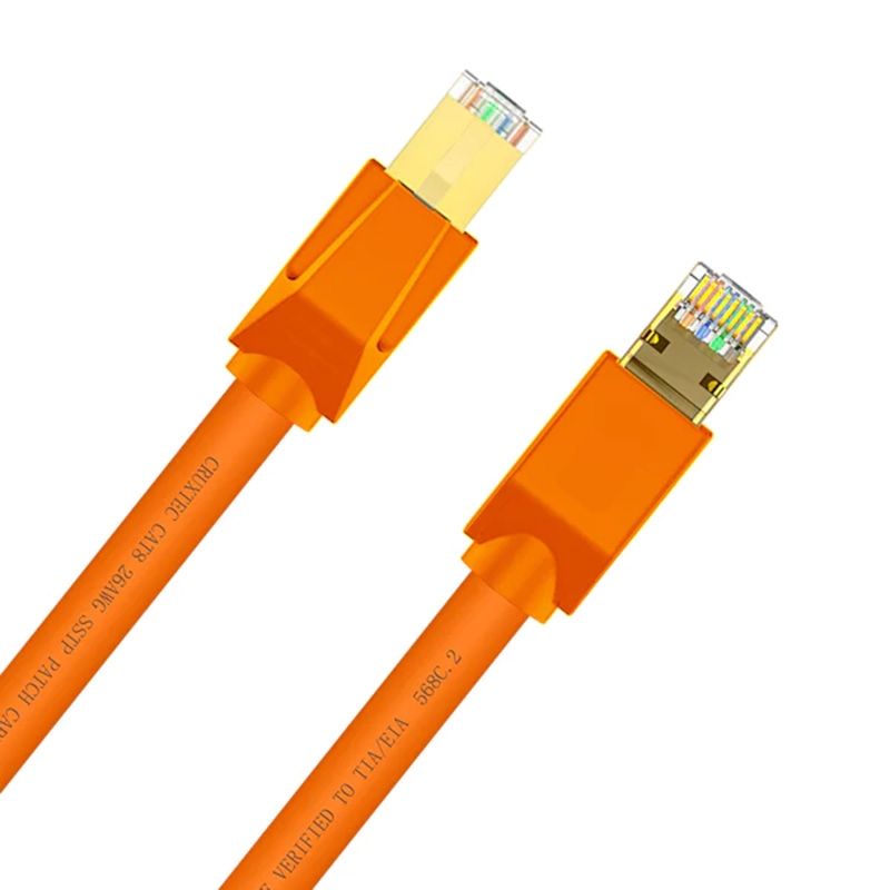 Cruxtec Cat8 Triple Shielding Ethernet Cable 15m Orange