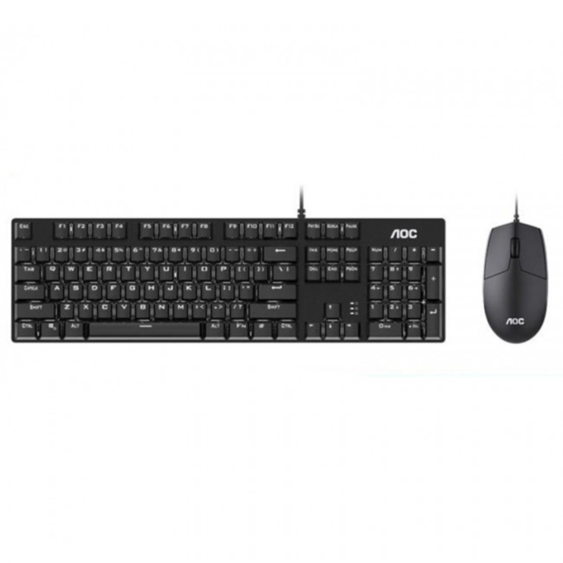 AOC GK410T Office Red Switch No RGB Mechanical Keyboard + MS100 Mouse Combo (KM-GK410T+MS100)