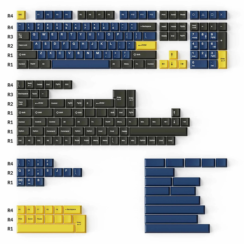 Keychron Cherry Profile Double-Shot PBT Full Set Keycaps - Royal (ACCKCKCPBT17)