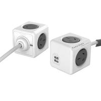 Allocacoc PowerCube Extended 4 Outlets 2 USB 1.5M Grey